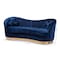 Baxton Studio Nevena Glam Royal Blue Velvet Upholstered Gold-Finished Sofa 152-9265 - alternate 9